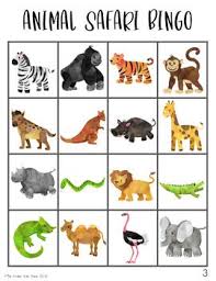 Animal Safari Bingo Game Safari Animal Crafts Safari Crafts Animal Activities For Kids
