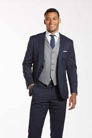 The perfect jacked, pants, and vest combo effortlessly blends men's navy blue suits. Textured Gray Suit Vest In 2021 Wedding Suits Men Blue Suit Grey Waistcoat Navy Suit Grey Waistcoat