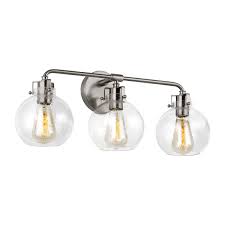 Our bathroom wall sconces and sconce lights come in a variety of finishes like chrome, brass, bronze & more. 3 Light Brushed Nickel Vanity Bathroom Wall Lights With Clear Hand Blown Glass Wall Fixtures Home Garden