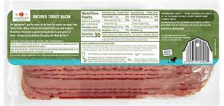 There are 42 calories in 1 medium slice of turkey bacon. Products Bacon Natural Turkey Bacon Applegate