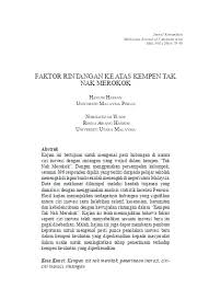 Pengujian hipotesis peranan pemimpin pendapat sebagai penyederhana. Top Pdf Faktor Rintangan Ke Atas Kempen Tak Nak Merokok 123dok Com