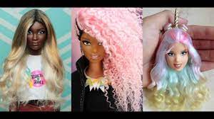 Stunning Hairstyles Transformation Of Barbie How To Curl Barbie Hair Youtube Barbie Hair Barbie Doll Hairstyles Barbie Hairstyle