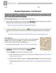 Cells reproduce by splitting in half, a process called cell division. Cell Division Gizmo Lab Pdf Name Andy Carson Date Wednesday April 22nd Student Exploration Cell Division Try And Use A Different Coloured Font While Course Hero