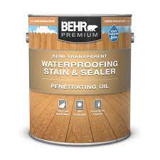 Only available in store at home depot. Premium Semi Transparent Waterproofing Wood Finish Oil Behr