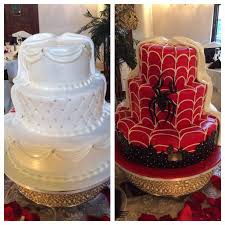 17 Best Ideas About Half And Half Wedding Cakes On Pinterest Funny Wedding Cakes Wedding Stuff And Wedding Id Spiderman Wedding Nerd Wedding Marvel Wedding