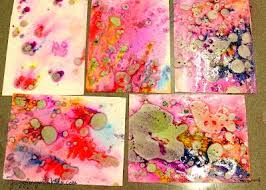 Marbleized Paper Oil And Food Coloring With Water Marbleized Paper Art For Kids Paper Crafts