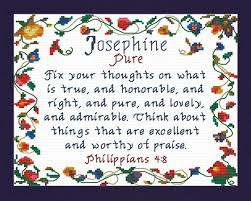 Josephine Name Blessings Personalized Cross Stitch Design From Joyful Expressions Christian Cross Stitch Personalized Cross Cross Stitch Designs