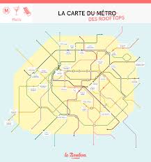La Carte Du Metro Des Meilleurs Rooftops De Paris Carte Du Metro Metro Paris Plan De Metro