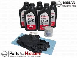 (the engine's oil capacity for an oil change with filter replacement is 5 3/4 imperial quarts or 6.5 liters.) it is far better to have slightly less oil than necessary in an engine than too much. Genuine Nissan 2019 2020 Altima 0w20 Oil Change Kit New Oem Ebay