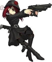 Anime Girl Mafia Boss Isolated object on white background. anime girl mafia boss