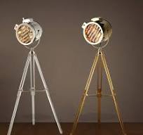 Nordic American Retro Tripod Floor Lamp Silver Golden Wooden ...