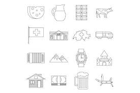 Add switzerland to the list of european countries ready to welcome north american tourists back to visit. Switzerland Icons Set Outline Style Icon Set Flag Icon Travel Icon