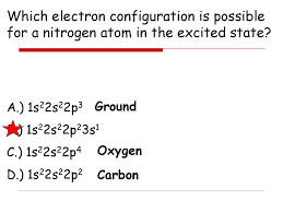For example, the ground state electron configuration of oxygen is 1s2 2s2 2p4. Ground Vs Excited State Ppt Download