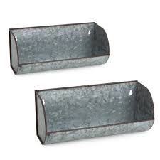 Burnished gunmetal black stainless steel kitchen single sink trough 280 mm deep. August Grove Galvanized Metal Mounted Farmhouse Trough 2 Piece Wall Shelf Set Reviews Wayfair
