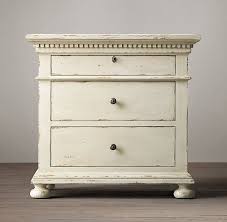 St James 32 Closed Nightstand Antiqued White Restoration Hardware Shabby Chic Nightstand Outdoor Wicker Furniture Furniture