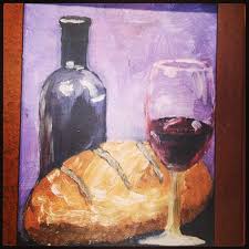 Painting Bread And Wine Art Wine Bread Insta Ig Eavig Jesus Drawings Painting Painting Tutorial