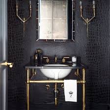 Black And Gold Art Deco Bathroom Black And Brass Bathroom Vanity For An Art Deco Bathroom White Bathroom Designs Bathroom Remodel Tile Affordable Bathroom Remodel