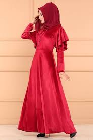 Elbise Kollari Firfirli Elbise 5422mp186 Bordo Colorful Dresses Dresses High Neck Dress