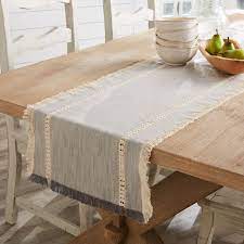 Better Homes Gardens Table Runner Woven Cotton Gray Fringe 14 X 72 Walmart Com Farmhouse Table Setting Modern Farmhouse Table Table Runners