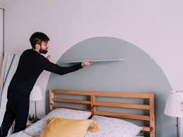Creer une tete de lit en peinture 20 inspirations canons clematc deco. Diy Creer Sa Tete De Lit Ronde En Peinture Quiaimeastuces