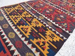 Vintage Woven Wool Orange Color Extra Long Kilim Rug Runner Area Rug Stair Kelim Runner Boho Decor Halilar
