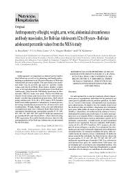 Pdf Anthropometry Of Height Weight Arm Wrist Abdominal