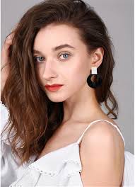 Buy MIGUO STORE Unique Charm Black White Contrast Asymmetric Geometric  Circle Earrings Personalized Fashion Hollow Sparkly Earrings for Women  Girls Gift, Metal, n/p, at Amazon.in