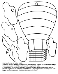 Detailed hot air balloon coloring page. Hot Air Balloon Mobile Coloring Page Crayola Com