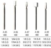 White Aluminum Oxide Mounted Points, 3/32" shanks - smaller ...