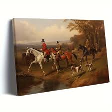 Fox Hunting Vintage Bombay Company English Style Fox Hunt Art Print, Framed