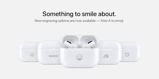 Airpods Can Now Be Engraved With Select Emoji As Apple Refreshes Exclusive Font 9to5mac In 2020 Emoji Apple Imprinting