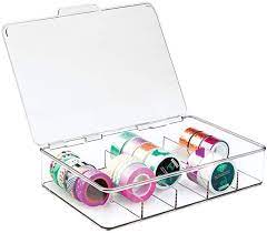 Amazon Com Mdesign Plastic Art Supplies Crafts Crayons And Sewing Stacking Storage Organizer Box Container Holder Tidy Wit Organiser Box Plastic Art Mdesign