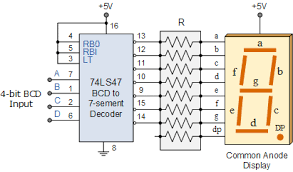 Bcd Counter Circuit Using The 74ls90 Decade Counter Electronic Schematics Electronics Basics Circuit