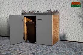 Durch Die Grosse Tur Der Mulltonnenbox Kann Die Mulltonne Ganz Leicht Herein Und An Den Abfuhrtagen Herausge Mulltonnenbox Holz Im Garten Mulltonnenverkleidung