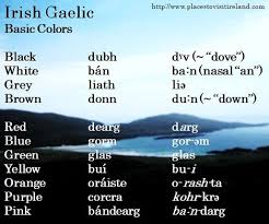 Irish Gaelic Color Chart Places To Visit In Ireland Irish Gaelic Irish Words Gaelic Words