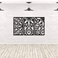 Set Of 3 Large Metal Wall Art Panels Mandala Flower Wall Art Etsy Large Metal Wall Art Etsy Wall Art Metal Wall Art Panels