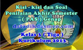 Silabus kelas 3 tema 2 semester 1 ( link ). Soal Pat Ukk Kelas 3 Semester 2 K13 Tahun Pelajaran 2021 2022 Datadikdasmen Com
