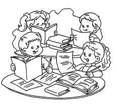 Ninos Estudiando Para Colorear Ninos Estudiando Ninos Leyendo Nino Estudiando Dibujo