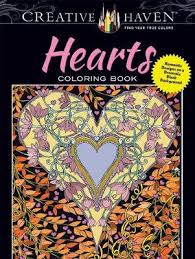 Attached, are a few photos, showing finished pictures, and a variety of pages throughout the book. Creative Haven Hearts Coloring Book Romantic Designs On A Dramatic Black Background Adult Coloring Boylan Lindsey 9780486809328