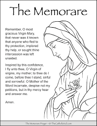 Mary mother of god coloring page | saints: Memorare Prayer Coloring Page Thecatholickid Com