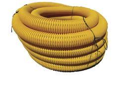 4" x 100' Yellow 8-Slot Perforated Single-Wall Corrugated ...