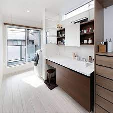 スライドミラー ルミシス洗面台 リクシルの洗面台 洗面化粧台 バス トイレ などのインテリア実例 2018 02 16 23 43 43 roomclip ルームクリップ モダンなキッチンデザイン 洗面台 浴室 間取り