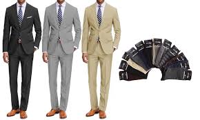 Up To 60 Off On Braveman Mens Classic Fit Suits Groupon