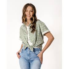 Women's Camp Shirt Short Sleeve | Bernadette Camp Shirt - Ditsy Floral |  Lacson Ravello