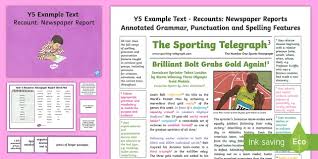 Most local newspapers have a section designated for these announcements, which can vary based on printed space that's available. Newspaper Report Example Ks2 Twinkl Resources