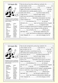 Me Encanta Escribir En Espanol Un Buen Dia El Preterito Perfecto Preterito Perfecto Ejercicios De Espanol Espanol De Escuela Primaria