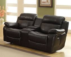 Homelegance Marille Love Seat Glider Recliner With Center Console Black Leather Reclining Loveseat Love Seat Sofa Inspiration