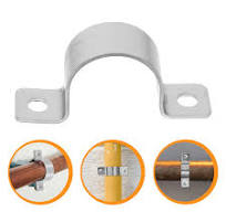 FOMIYES U Shaped Stainless Steel Cable Clamps for Home Use Silver Color  with 25mm Fixed Diameter 20 Pieces