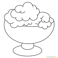 Welcome back the warm weather with these spring coloring sheets. A Bowl Of Ice Cream Coloring Page Free Printable For Kids