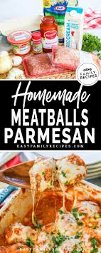 Dinner Recipe Favorite This Is Literally The Best Easy Dinner These Baked Meatballs Parmesan Are Quick To Make Recipes Easy Family Meals Homemade Meatballs